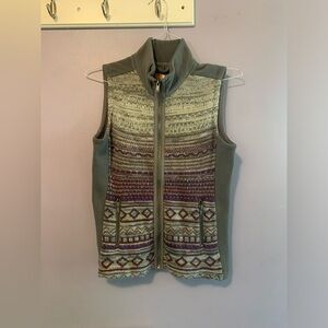Ruff Hewn Women’s Purple and Gray Striped Vest Petite Medium